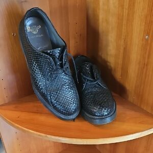 Dr. Martens Black Textured Leather Derbys